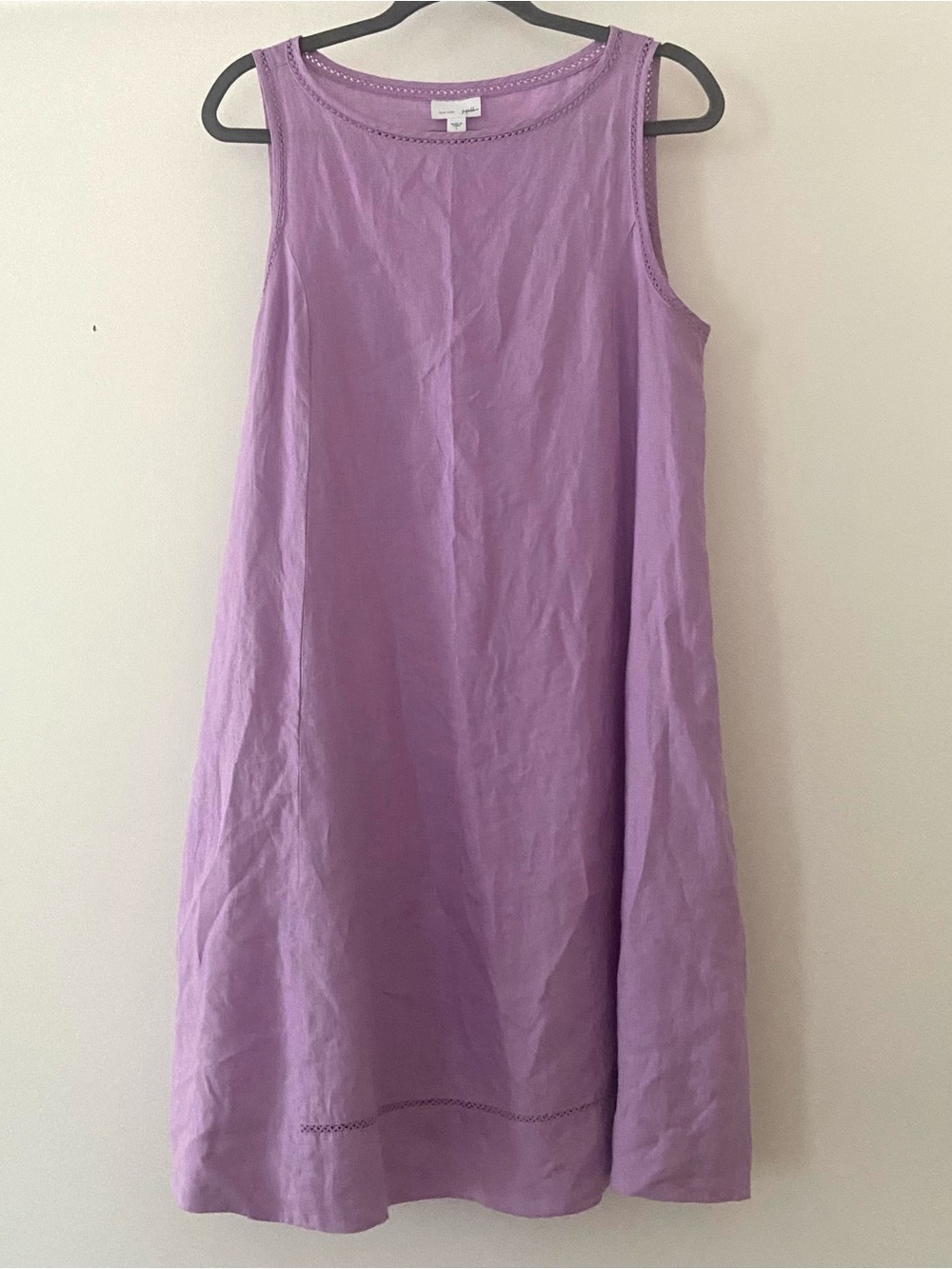 J. Jill Lavender 100% Linen Sleeveless Midi Dress S